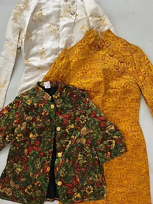 VTG Vintage RESALE LOT Silk DRESSES Mandarin 60s 70s • $50
