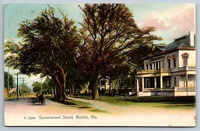 Government Street Mobile Alabama Rotograph Color Postcard • $8