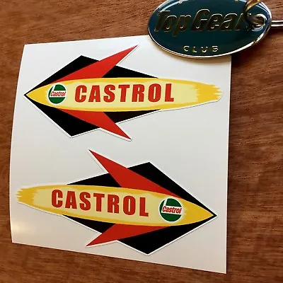 £2.50 • Buy CASTROL ROCKET Handed Classic Scooter Motorcycle Stickers Decals 2 Off 100mm