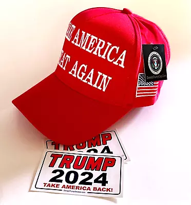 President Donald Trump Hat..2024..Make America Great Again..MAGA..Red + 2 Decals • $25.95