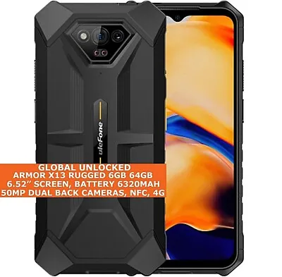 ULEFONE ARMOR X13 RUGGED 6gb 64gb Waterproof 6.52  Face Unlock Android 13 4g NFC • $362.25