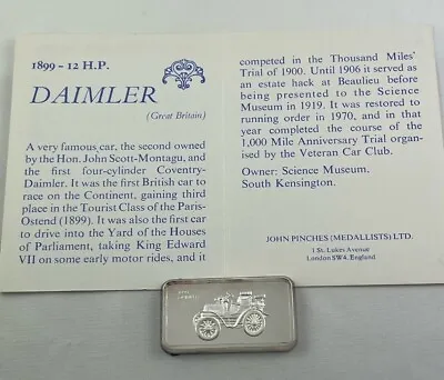 £69.40 • Buy 1899-12 H.P. Daimler - Lord Montagu Collection Of Great Car Ingots -