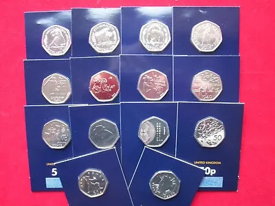 £8 • Buy UK Rare Commemorative 50p Coins Brilliant Uncirculated Coin Packs BUNC