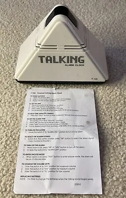 Pyramid T-10 Vintage 80s Talking Alarm Clock With Instructions • $16.99