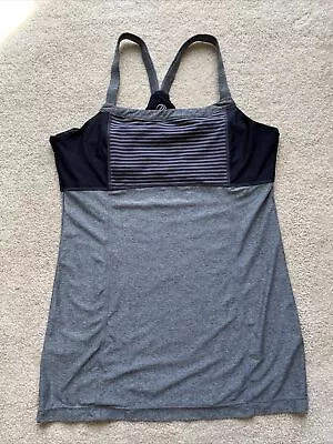 MPG Yoga Tank Top Workout Tank Top Size M Gray  Side Cinch Built In Bra • $8.50