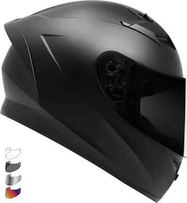 Full Face GDM Venom Motorcycle Helmet DOT Matte Black + SHIELD OPTIONS • $129.95