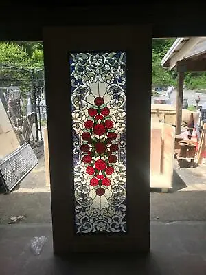 Beautiful Hand Made Stained Glass Rose  Entry Door - An7 • $1650