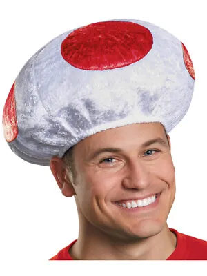 Adults Nintendo Mario Brothers Red Mushroom Hat Costume Accessory • $40.98