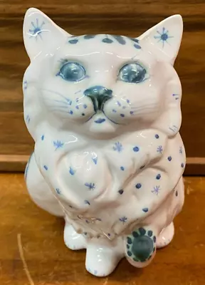 Lovely Very Rare Vintage David Sharp Rye Ceramics Sitting Cat Money Box SU147 • £30