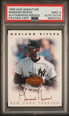 1996 Leaf Signature MARIANO RIVERA Auto New York Yankees HOF PSA 9 • $300