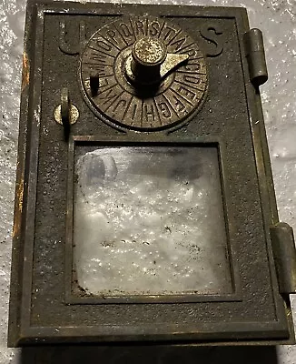 1896 Eagle Lock Cast Brass USPS P.O Box Door Large Combination Dial • $59.99