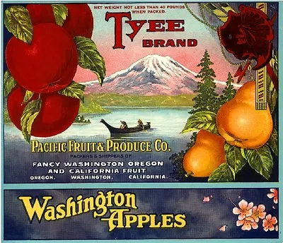 Washington State Tyee Mt. Hood Apple Fruit Crate Label Art Print • $11.19