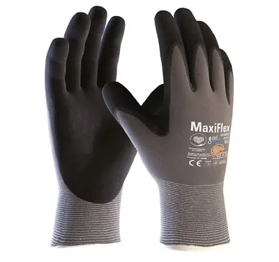 12 Pairs ATG MaxiFlex Ultimate Gloves Nitrile Foam Work Glove Breathable & Light • £54.99