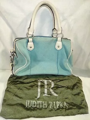 Judith Ripka Handbag Pale Blue Snake Skin With Dustbag And Extra Strap • $50