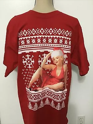 RARE Marilyn Monroe Christmas Holidays Santa Baby Red Shirt / SIZE LARGE   • $24.99