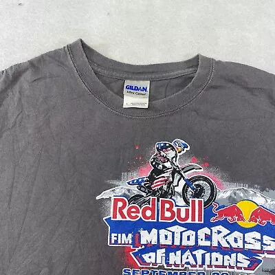 RedBull FIM Motocross Of Nations Graphic Tee Thrifted Vintage Style Size L • $17.50