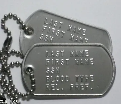 Us Army Authentic Personalized Dog Tags. Must See!  • $5.99