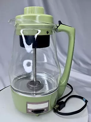 VTG Mary Proctor Silex Avocado Green Glass 12 Cup Percolator Coffee Maker 70702 • $39.98