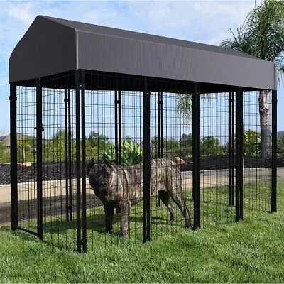 XXXL Metal Dog Run Kennel Rustproof Dog Pen House Playpen High Fence With Cover • £112.94