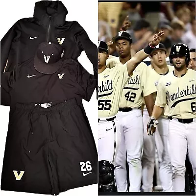 Vanderbilt Commodores Nike Team Issued Baseball Bundle L Hoodie Shorts Hat #26 • $329.99