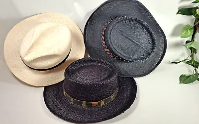 Vintage Hats Lot X 3  Panama And Fedora Styles. • $24.99