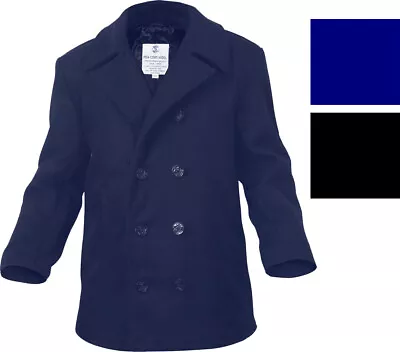 Wool Peacoat US Navy Style Military Cold Weather Heavyweight Jacket • $108.99