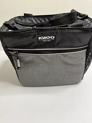 IGLOO 9 Can Mini City Cooler Lunch Tote Gray & Black Adjustable Strap • $24