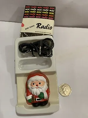 VINTAGE MICRO Father Christmas RADIO  MW-(AM)  +EARPHONES+BOX • $35.36