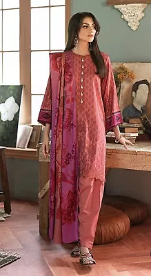 Cross Stitch Maria B Sana Safinaz Cotton Satin 3 Piece Pakistani Suit • £30