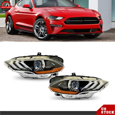 Pair Headlight For Ford Mustang 2018 2019 2020 LED DRL Headlamp LH&RH Clear Lens • $265.24