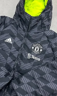 Adidas Player Issue Manchester United Down Winter Jacket  - Large - Blk/Grn • $62.19