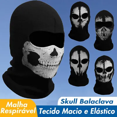 Balaclava Halloween Ghost 2 Hole Skull Face Mask Motorcycle Cycling Helmet Hood • $5.99