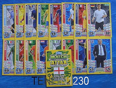 MATCH ATTAX WORLD STARS 2014 BASE CARDS X 5 TO COMPLETE YOUR COLLECTION • £1
