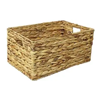 £30 • Buy Water Hyacinth Wicker Storage Basket Rectangular Woven Wicker Handles Home Gift