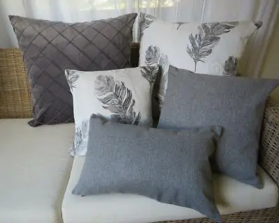 Home Mix & Match Grey Brocade & Linen Look Sofa Decor Pillow Case Cushion Cover  • $24.90