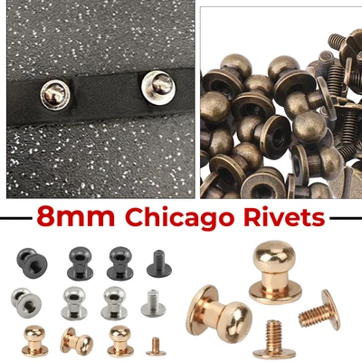 £9.79 • Buy Chicago Screw Back Rivets Nail Head DIY For Leather Crafts Handbags Purses 50pcs