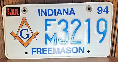 Vintage 1994 Indiana License Plate Tag Free Mason Martin Garage Man Cave Decor O • $29.99