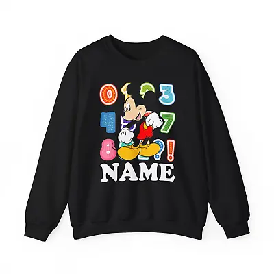 Personalised Number Day Matching Jumper Mickey/Minnie Mouse Math Day Sweatshirt • £17.99