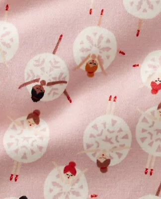 Nwt Hanna Andersson Snowflakes On Pointe Pink Organic Long John Pajamas 130 8 • $37.99