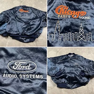 Pla-Jac By Dunbrooke Vintage Satin Jacket Ford Chicago Audio Sound Men’s L • $24.99