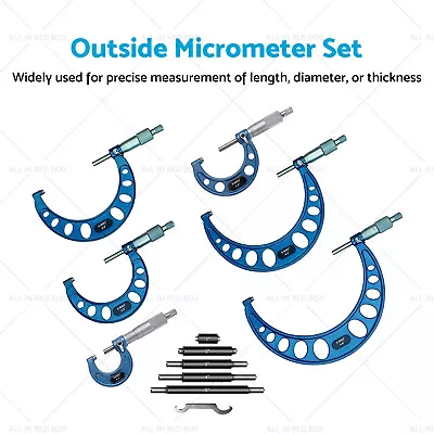 6pcs/set 0-6  Outside Micrometer Set Machinist Tool Carbide 0.0001  • $165.12