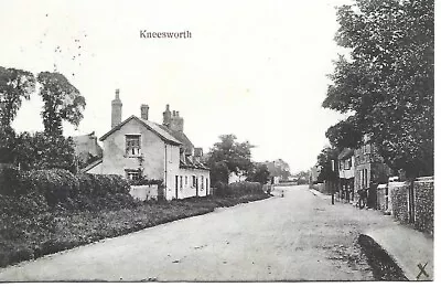 Postcard Cambridgeshire Kneesworth Nr Royston Main St Pub Man Dog Posted 1907 • £6