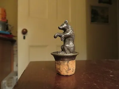Vintage Old Silver Metal Bear Cork • $15