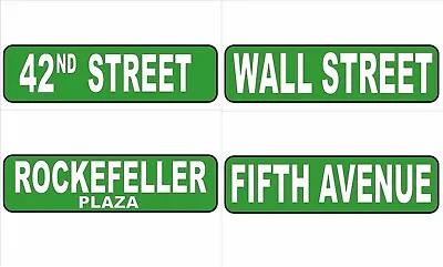 Vintage Style American Street Sign New York Rockefeller Madison Wall Street • £8.60