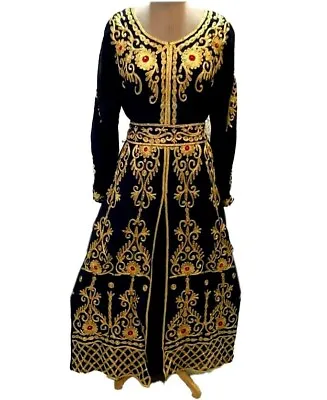 SALE New Moroccan Dubai Kaftans Farasha Abaya Dress Very Fancy Long Gown 2022 • $60.14