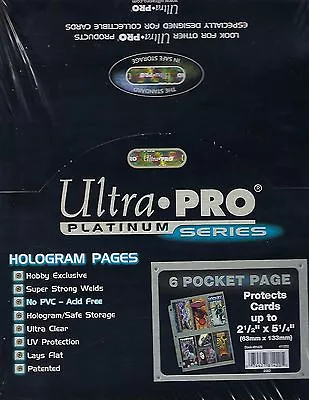 ULTRA PRO PLATINUM 100 6-POCKET PagesNew Free Shipping • $22.99