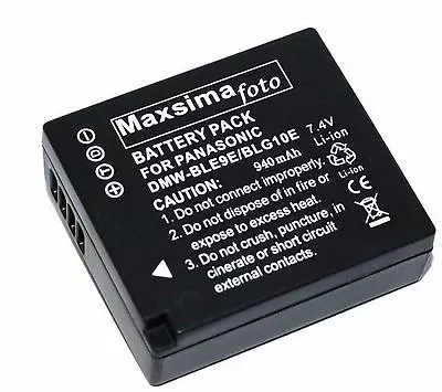 Maxsimafoto   TZ80 TZ100 TZ81 TZ101 Battery Fits Panasonic Lumix BLG10 BLG10E • £15.99