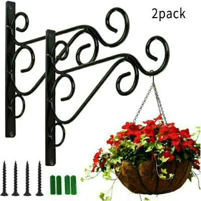 2Pcs Plant Hanger Bracket Metal Hanging Basket Flower Pot Wall Hanger Hook USA • $6.73