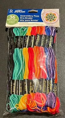 NEW J&P Coats 36 Skeins Variegated Embroidery Floss 8.75 Yards Each Multi-pack • $12.50
