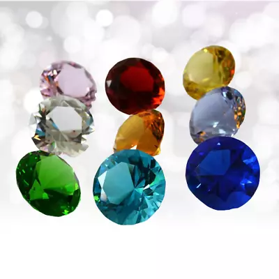 Set Of 12 Glass Diamond Paperweight 40mm Home Wedding Decoration Valentines Gift • $24.50